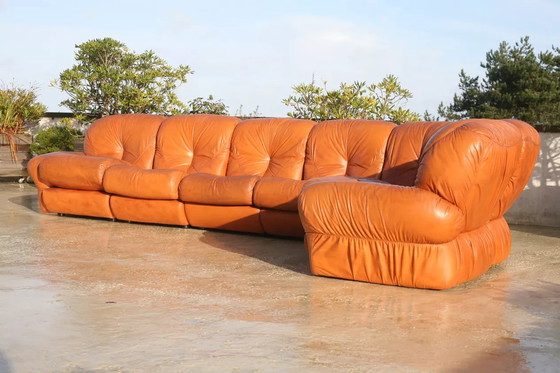Image 1 of Fauve" Leather Modular Sofa