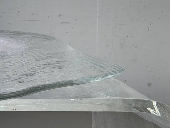 Image 1 of Kleine Glasi Hergiswil Glasschale mit Wellenrand, Schweiz, 1960er–1970er Jahre