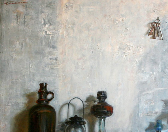Peinture à l'Huile Originale Nature Morte Symbolisme Du Passé – Peintures et dessins, Canvas (photo 2 of 5)