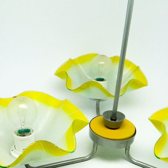 Mid-Century Chandelier From Polam, Poland, 1960s – Glass, Metal (photo 11 of 16)