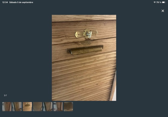 Antique Wooden Filing Cabinet – Metal (photo 4 of 7)