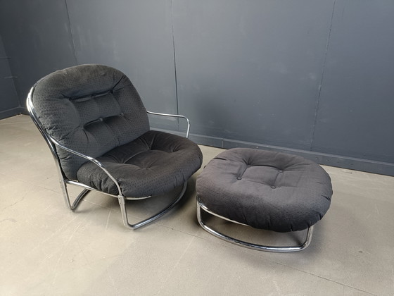 Image 1 of Sillón con taburete modelo 915 de Carlo de Carli para Cinova, década de 1970
