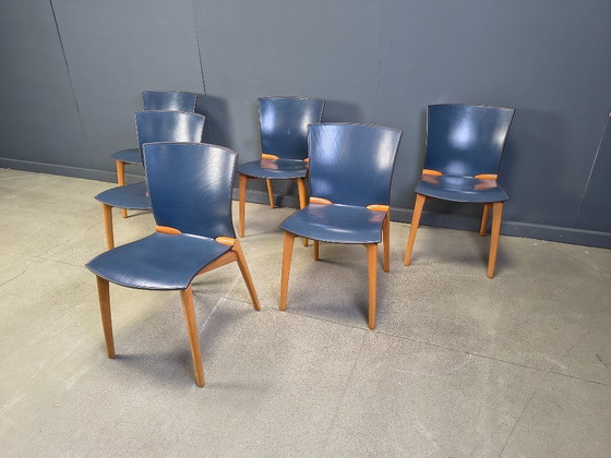 Image 1 of Chaises Cos S-12 de Josep Llusca pour Cassina, années 1990 - lot de 6