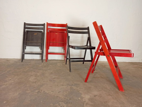 Image 1 of 4 vintage houten klapstoelen