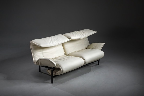 Image 1 of Vintage Cassina Veranda Reclining Sofa in Cream Leather, 1980s