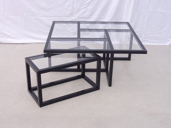 Image 1 of Sol Lewit" Woonkamertafel van hout en glas