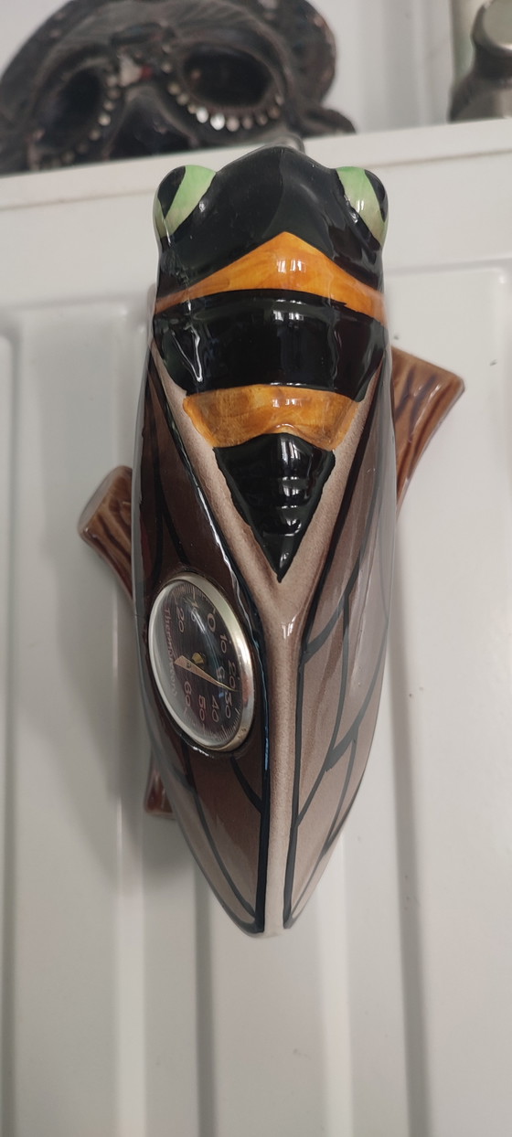 Image 1 of Termometro vintage a forma di cicala, in ceramica provenzale, anni '60-'70