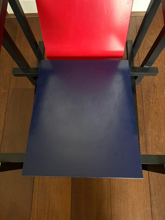 Image 1 of Sedia Rietveld rosso-blu