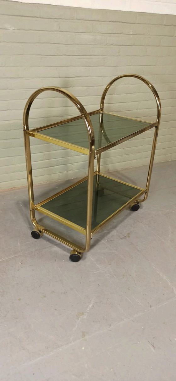 Image 1 of Chariot de bar vintage italien, Goud