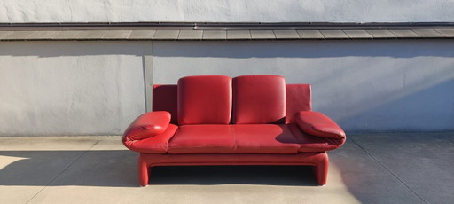 Nolte Polstermöbel – Pegasus – 2-Sitzer-Sofa 162 cm – echtes rotes Leder – hergestellt in Deutschland – 2 zitsbanken, Leather