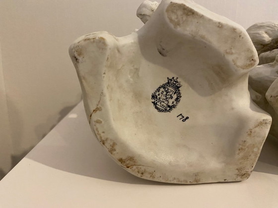 Image 1 of Paar antike weiße Keramikskulpturen – Dekorative Eisbären