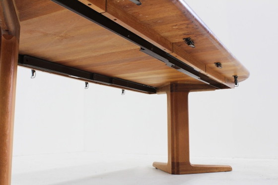 Tavolo da pranzo ovale allungabile vintage danese teak massiccio anni '60 XL – Tavoli da pranzo, Legno (photo 3 of 7)