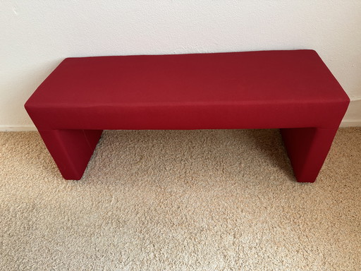 Red elongated design bench