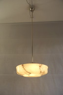 Art Deco Plafondlamp Gemarmerd Glas Beige Bruin