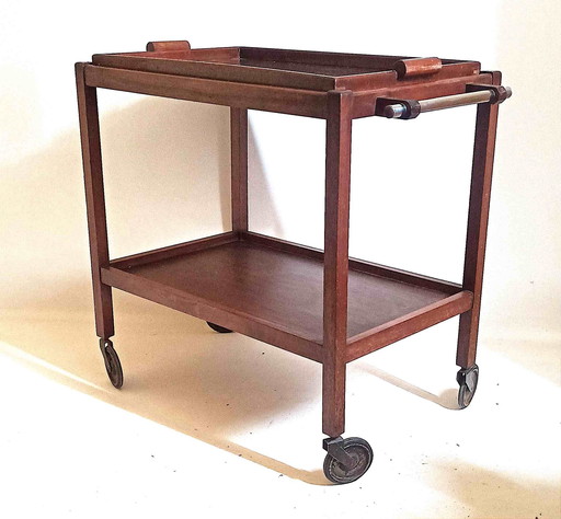 Mahogany sideboard on wheels with removable tray 30s