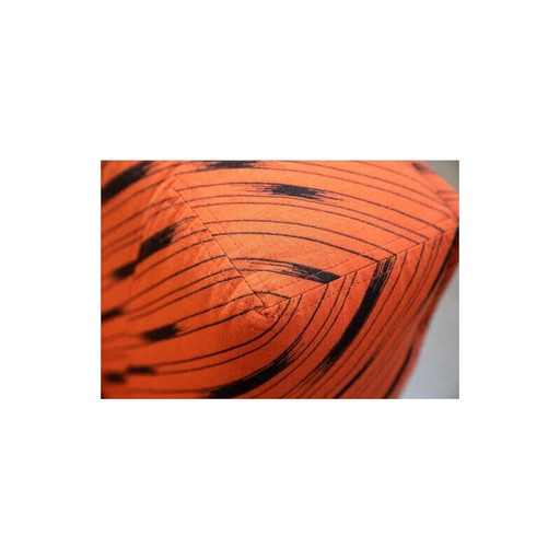 Paar vintage fauteuils in rood-zwarte stof, 1970