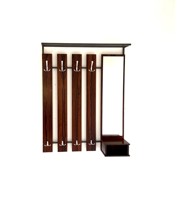 Image 1 of Vintage XL Rosewood wandkapstok ‘60