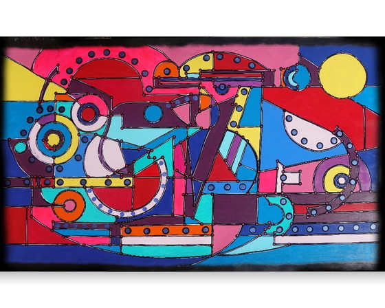 Image 1 of  Cubism A1353 - abstract painting on XXL canvas