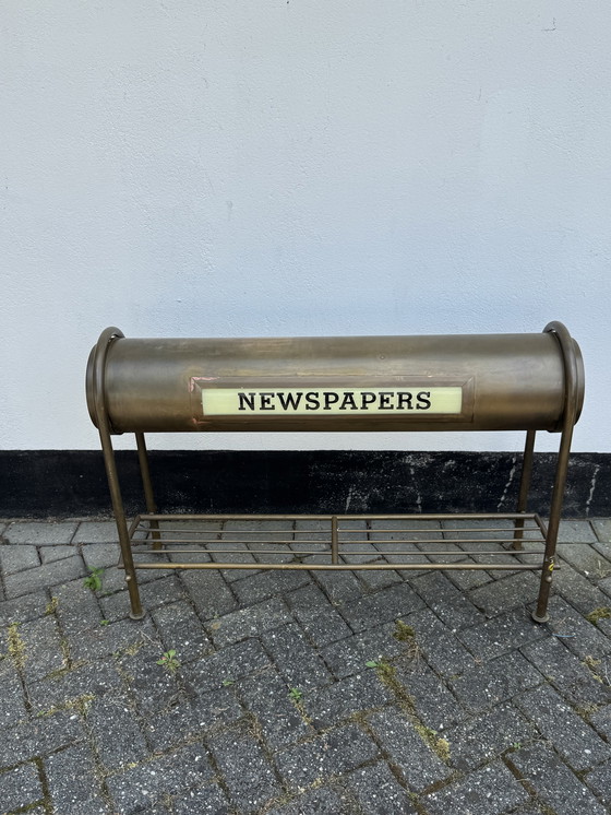 Image 1 of Vintage Hollywood Regency Newspaper Light Stand