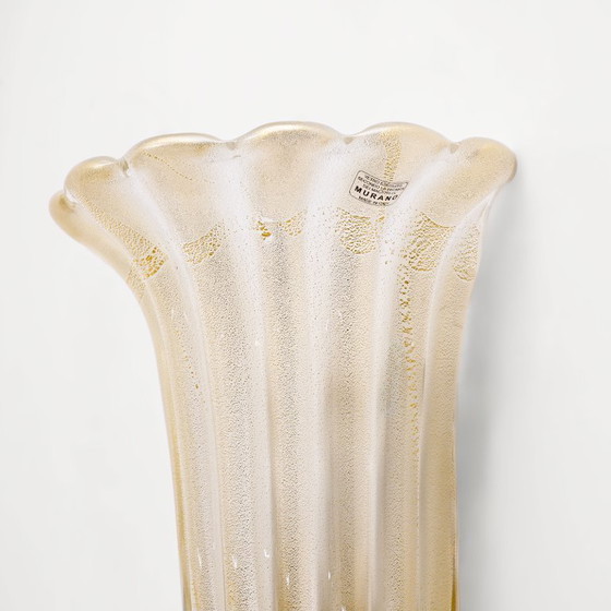 Image 1 of Pair of Murano Glass Wall Sconces with Gold Dust Inclusions