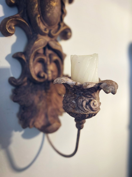 Incredible Patinated Wall Candle Holder – Plastic (photo 3 of 10)