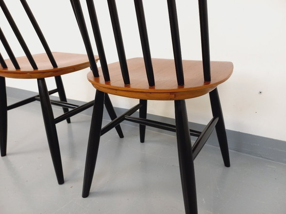 Image 1 of Paire de chaises scandinaves vintage Fanett par Ilmari Tapiovaara en teck et bois noir des années 50 60