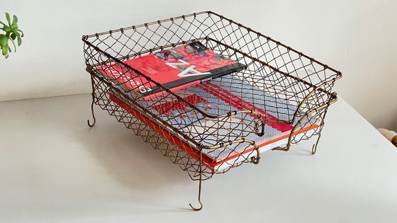 Image 1 of Cestini impilabili in filo di ottone francese vintage