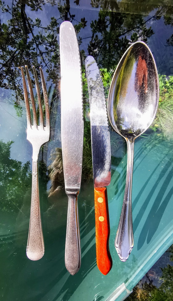 Image 1 of Cutlery sets, oa Gero zilmeta, Gero, Amefa, Sola along with salad servers and loose knives