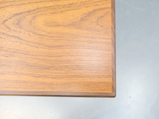 Image 1 of Scrivania danese bifacciale in teak vintage 6 cassetti