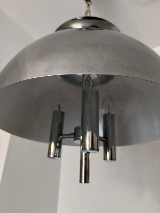 Image 1 of Space Age verchroomde kroonluchter 70's design