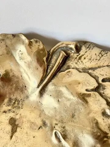 Decoratieve bladschotel – Verguld brons – Vroeg 20e eeuw – Servies, Art Deco (photo 10 of 10)
