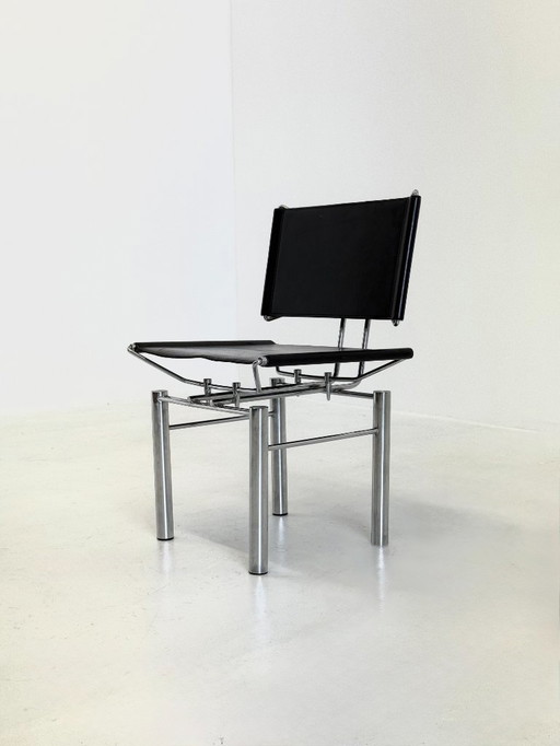 Black leather 8600 chair for Kusch & Co by Hans Ullrich Bitsch
