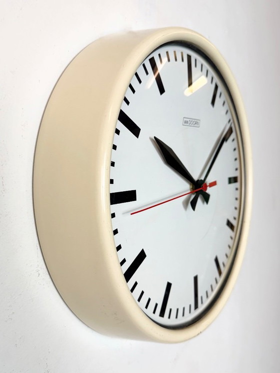 Image 1 of Vintage Beige School Wall Clock from Van Doorn, 1960s