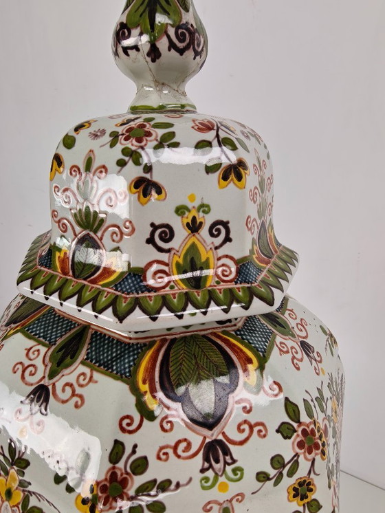 Image 1 of Makkum Tichelaar lidded jar, hand-painted porcelain – NL