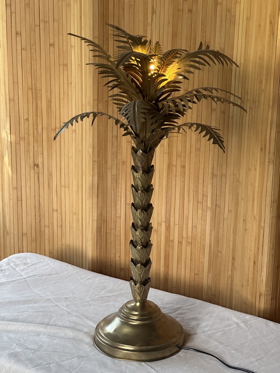 Image 1 of Lámpara de mesa de palmera de latón