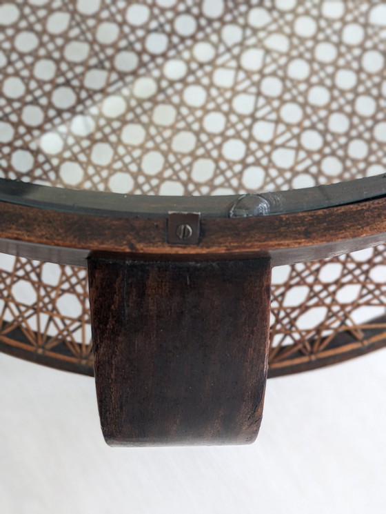 Image 1 of Gustavo Pulitzer Finali - Coffee Table - Wood, Glass, Vienna Straw