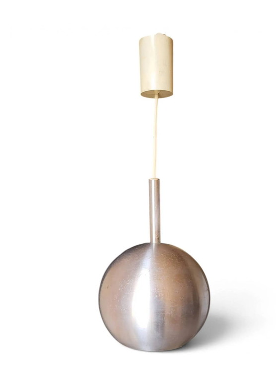 Pendant lamp "Eyeball" in brushed aluminium, Space Age (photo 2 of 12)