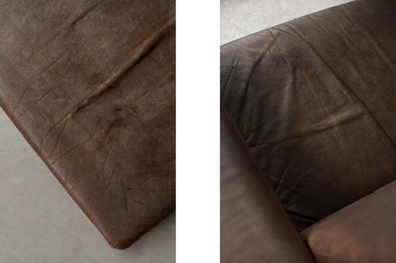 Image 1 of Canapé 2 Places Vintage Mid-Century Scandinave Moderne en Cuir Marron 3330 par Arne Vodder pour Fritz Hansen, 1960s