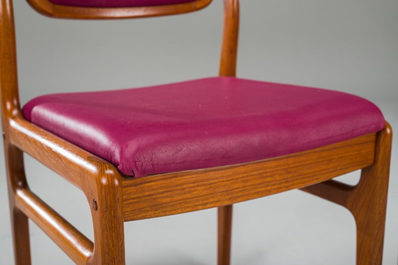 Image 1 of Juego de 4 sillas de comedor de teca de mediados de siglo de Johannes Andersen para Uldum