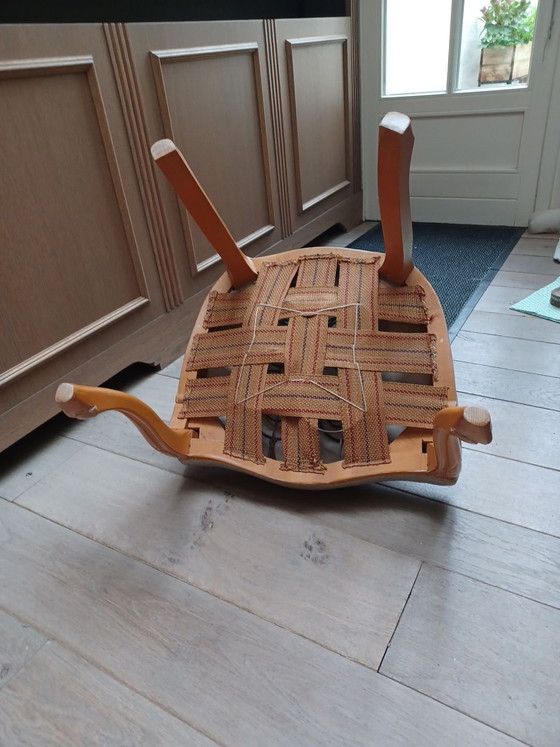 5 or 6 Italian design chairs, Dining chairs, Wood, Leather, Beige (photo 4 of 5)