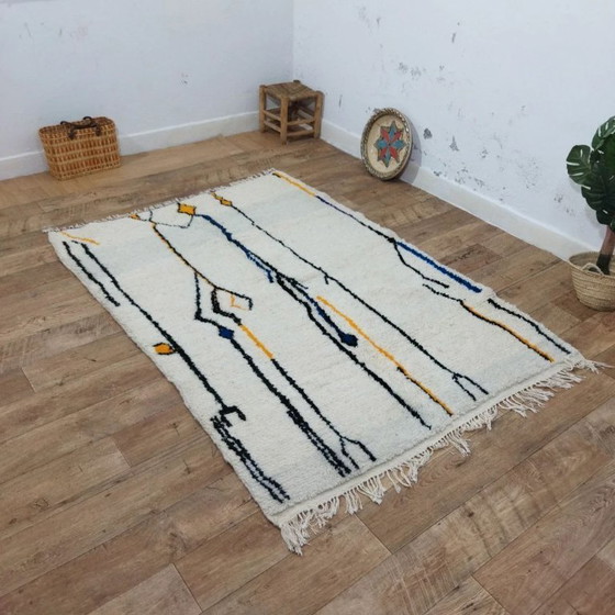 Image 1 of Tappeto berbero moderno – 100% lana annodato a mano (200 × 140 cm)