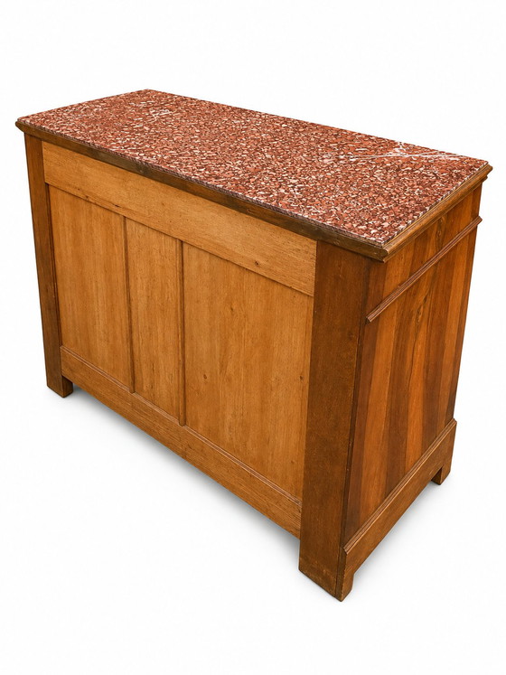 Commode Néo-Renaissance Henri II avec marbre rouge – Wood, Marble (photo 7 of 7)