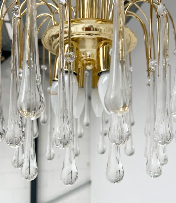 Image 1 of Lampadario a cascata in vetro di Murano XL, anni '70