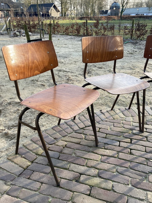 7x Marko Kwartet 60’s Pagholz Stoelen Dutch Design