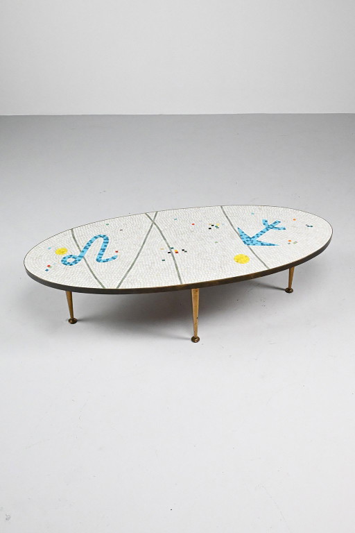50’s Mozaïek salontafel in hele goede staat
