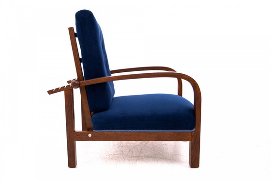 Image 1 of Poltrona Art Déco con schienale regolabile, Polonia, anni Quaranta.