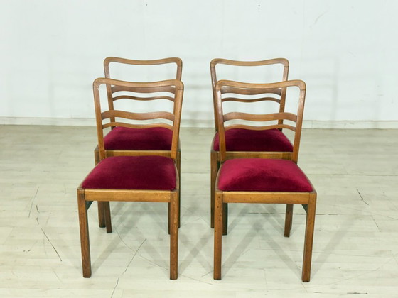 Image 1 of Ensemble de 4 chaises Art Nouveau / chaises de salle à manger – vers 1920