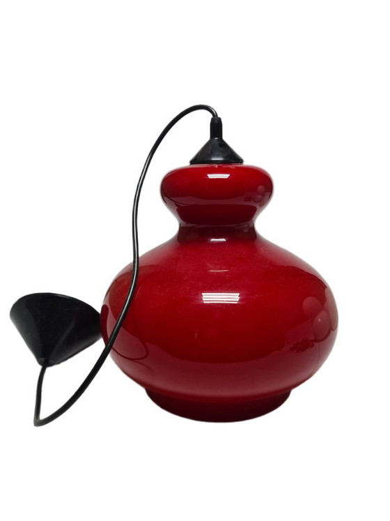 Lampe pendante postmoderne par Polam Wieliczka, Pologne, 1980s – Suspensions, Glass, Plastic (photo 5 of 9)