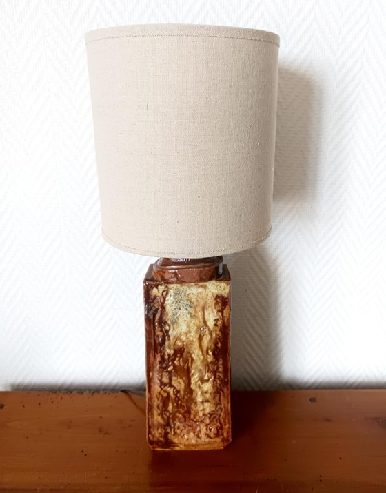 Image 1 of Vintage geglazuurd aardewerk lamp