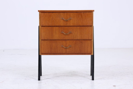 Vintage teak bedside table from the 60s | Mid - Century bedside table 70s | Side tables made of real wood #06-23